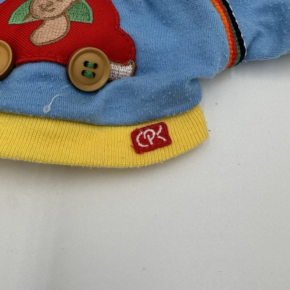 Vintage Cabbage Psych Kids Shirt Blue With Red Car & Yellow‎ Trim